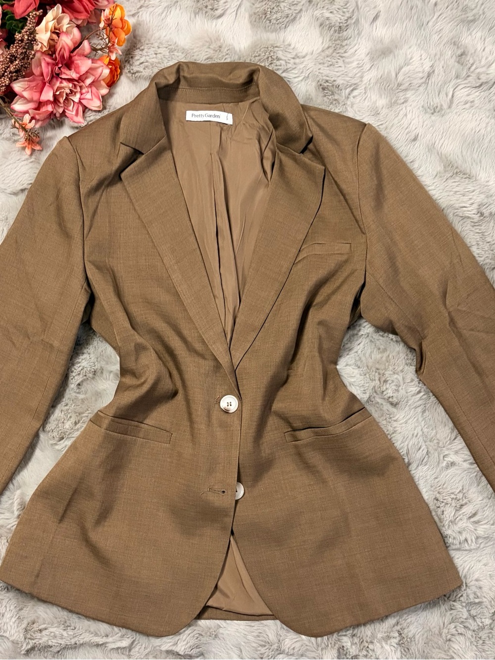 Press & Council Tailored Tan Blazer Jacket
